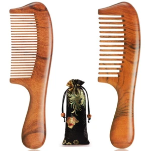 Premium Hair Combs Wooden Comb Natural Dalbergia Wood Handmade Sturdy Smooth - Picture 1 of 14