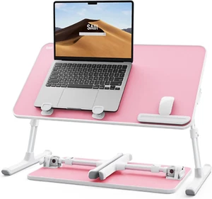 Height & Angle Adjustable Laptop Stand for Bed, Lap Desk Bed Tray Table, Light W - Picture 1 of 9