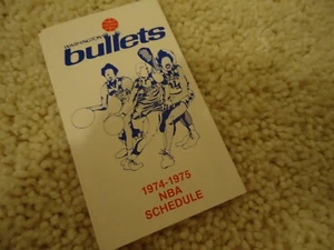 1974 - 1975 Washington Bullets Spielplan Tasche - Bild 1 von 9