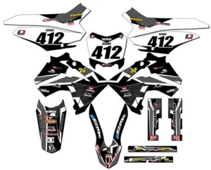 2013-2018 CRF 125 PODIUM Black Senge Graphics Kit Compatible with Honda - Picture 1 of 10