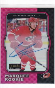 2017-18 O-Pee-Chee Platinum Retro Rainbow Red #R91 Lucas Wallmark Auto - Picture 1 of 2