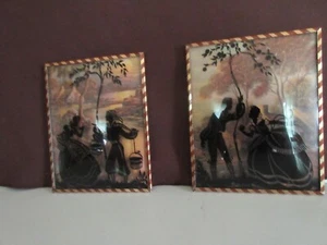 2 VINTAGE DELTEX HINTERGLASBILDER. - Bild 1 von 2