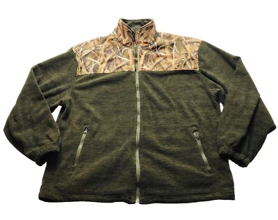 Trail Crest 男式全拉链夹克抓绒大号绿色苔藓橡木阴影草刀片 — 第 1/4 张图片