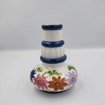 Florero vintage de cerámica Art Deco pintado a mano Italia Foto 1 de 4