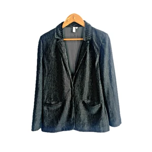 Other Stories Blazer Womens Size UK 12 Black Velvet Cocktail Party Occasional - Picture 1 of 13