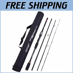 Premium 7ft 4-Piece Travel Fishing Rod, Carbon Fiber for Saltwater or Freshwater - Picture 1 of 9