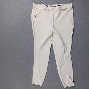 Sarm Hippique Riding Pants Womens AU 12 UK 32 White Jodhpurs Equestrian Breeches - Picture 1 of 12
