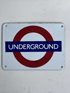 "Mini letrero esmaltado de recuerdo de metro vintage de porcelana de Londres Underground 5""x3 3/4""" - Imagen 1 de 5