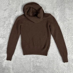 Jeanne Pierre Women's Angora Wool Cowl Neck Sweater L Brown Soft Sustainable - Picture 1 of 8