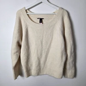 Victoria's Secret Size L Winter White Cream Oversized Fuzzy Pullover Sweater - Picture 1 of 16