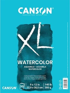 Canson XL Series Watercolor Pad, Heavyweight White Paper, Foldover Binding, 30 S - Picture 1 of 6