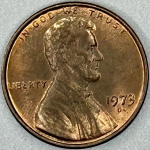 Centavo Lincoln 1973 D marca de ceca circulado algún detalle rojo/marrón - Imagen 1 de 4
