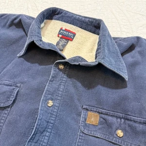 Bugle Boy Classic Corduroy Sherpa Lined Button Up Shirt Jacket Mens XL Corduroy - Picture 1 of 7