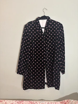 Vintage Terciopelo Laura Ashley Negro Floral Foto 1 de 3