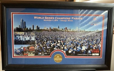Desfile WSC enmarcado de los Cachorros de Chicago con medallón de bronce Foto 1 de 3