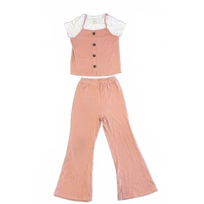 Heart And Arrow Kids 2 Piece Size 10-12 Ribbed Pant Set Button See Description - Image 1 of 4