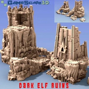 Decor Gamescape Ruins dark elves With Sections Of Road - Picture 1 of 6