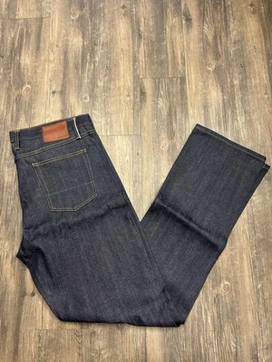 Pantalones de mezclilla Gustin para hombre 210 azules 1 pierna recta botón mosca adulto 36" entrepierna Foto 1 de 4