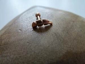 PIERCING Helix Tragus Augenbraue - Edelstahl rosegold - BLATT - Bild 1 von 3