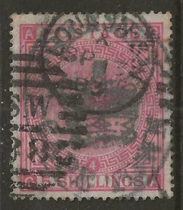 GB 1882 5/- Rose (gebläutes Papier, Platte #4) Sound gebraucht SG#130 Katze 3500£ seltene Briefmarke - Bild 1 von 2