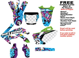 DFR CRF450 GRAPHICS “BOMBER” ELECTRIC COLORS 2005-2008 CRF 450 HONDA - Picture 1 of 5