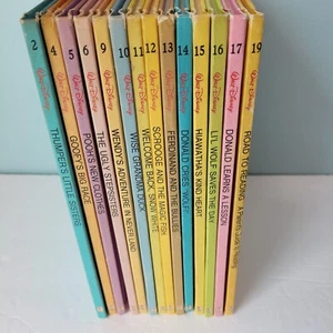 Walt Disney FUN-TO-READ Books Lot of 14 Vintage Bantam 1986 Hardcover - Picture 1 of 24