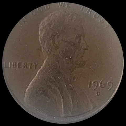 RARE 1969 D Lincoln Penny Floating Roof/No FG Error Cover