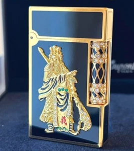 S.T. Dupont Lighter Black Gold Line 2 Three Kingdoms No box Ignition confirmed - Picture 1 of 9
