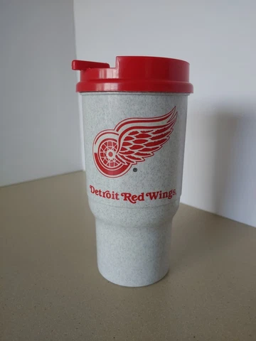 Vintage Detroit Red Wings 7" Travel Mug Whirley NHL VTG Coffee Made in USA Cover