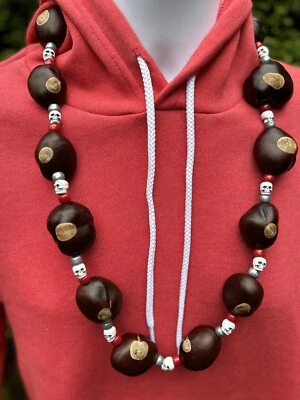 Ohio State Buckeye Skull Necklace, 14 High Quality Ohio Buckeyes! - Image 1 of 4