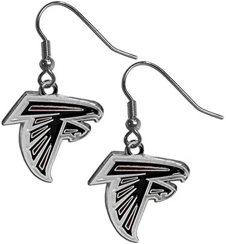Atlanta Falcons Football Team Logo NFL Silver Dangle Earrings Set Cover