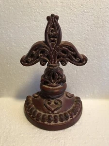 Fleur de Lis Türstopper Buchstütze Türstopper - weinrot - Harz 8,5 Zoll hoch 2,5 Pfund - Bild 1 von 5