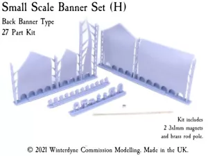 Small Scale Banner Set (H) – Back Banner Type suits Adeptus Titanicus / Epic etc - Picture 1 of 2