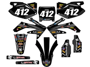 2006-2007 CRF 250 R MAYHEM Black Senge Graphics Kit Compatible with Honda - Foto 1 di 10