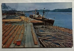 Transport von Holz aus dem pazifischen Nordosten Postkarte (I1) - Bild 1 von 2
