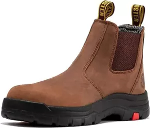 ROCKROOSTER Wide Men's Slip On Boots, 6" Soft Toe Chelsea Work Boots - Picture 1 of 5