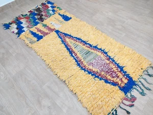 Moroccan Handmade Vintage Runner Rugs Yellow Berber Tribal Wool Carpet 2'8''x7' - Picture 1 of 10
