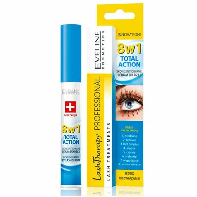 Eveline 8in1Total Action Concentrated Eyelash Serum Conditioner Mascara Base10ml - Image 1 of 2