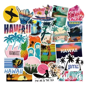 50pcs Hawaii Beach Summer Hot Vinyl Stickers Snowboard Luggage Car Laptop Phone - Picture 1 of 10