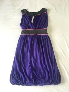 Miss Selfridge UK 6 8 Purple Fit & Flare Stretch Jersey Skater Dress Festival - Picture 1 of 2