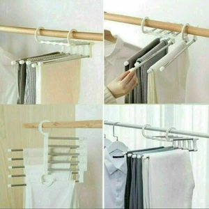 Porta Appendi Pantaloni Multifunzione A 5 Porta Pantaloni Appendi Jeans Sciarpa - Imagen 1 de 5