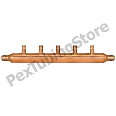 5 Port 1/2" PEX Plumbing Manifold (Copper) by Sioux Chief 672X0599 OPEN
