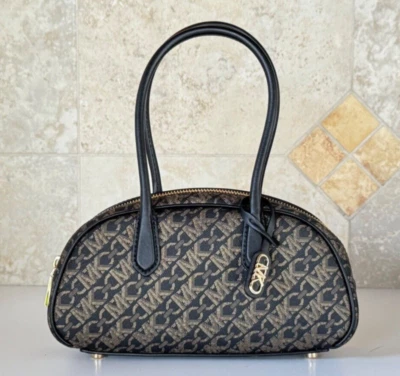 MICHAEL KORS LULU SMALL MINI DUFFLE SATCHEL BAG MK BLACK/GOLD - Image 1 of 4