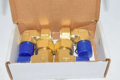 Pack of 5 NEW Parker 12MSEL8N-B A-lok male elbow, brass, 3/4'' double ferrule tu - Image 1 of 3