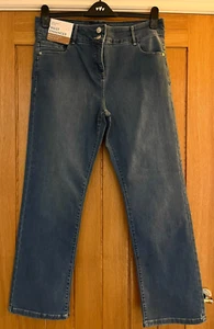 NEXT Womens Petite Blue Bootcut Jeans Waist Enhancer High Rise - Size 16 BNWT - Picture 1 of 13