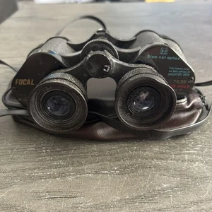 FOCAL SIAM CAT OPTICS 7x35 WIDE ANGLE BROWN BINOCULARS W/CAPS & CASE - Picture 1 of 11