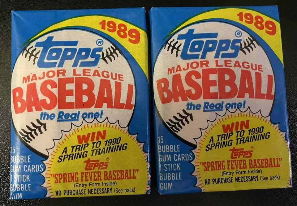 Восковые упаковки бейсбольных карточек 1989 Topps {2 } в заводской упаковке - 30 карточек - Изображение 1 из 2