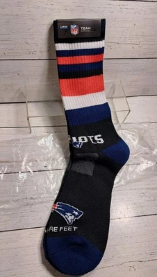 Calcetines negros Rave para pies desnudos New England Patriots calcetín: grandes Foto 1 de 4