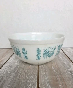 Vintage Pyrex Amish Butterprint Turquoise White 2-1/2 QT Mixing Bowl #403 - Picture 1 of 6