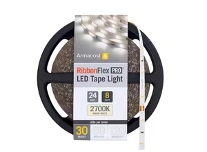Armacost RibbonFlex Pro 8 ft 24V LED Strip Light, 2700K, 30 LEDs/m, White - Picture 1 of 9